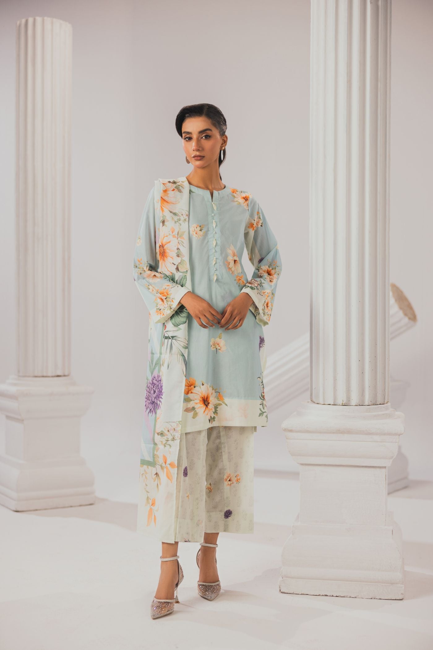 3 Piece Unstitched Printed Lawn Suit (Şahane)